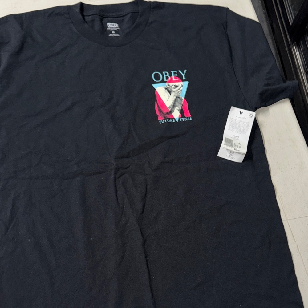 Obey Black Tee with Graphic Design